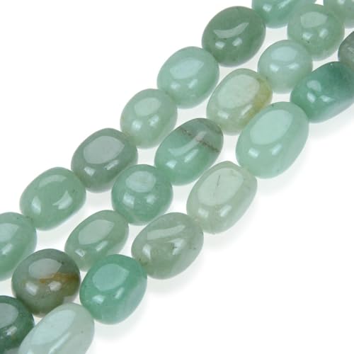 Adabele 45 Inch Natural Green Aventurine Gemstone Tumbled Round Nugget Loose Beads 10mm-13mm Gem Stone Spacer for Craft Jewelry Making GZ4-2 - color: Green Aventurine, size: 45 Inch/3 Strands