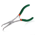 SPEEDWOX Mini Long Nose Pliers with Serrated Jaw - Long Reach Needle Nose Pliers for Jewelry Making, Bending Wire & Small Object Gripping - style: Bent Long Nose Pliers Serrated Jaws