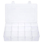Gospire 15 Large Grids Clear Plastic Jewelry Box Organizer Storage Container with Removable Dividers (15 Grids - Clear) - color: Clear-15 Grids