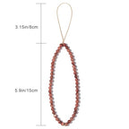 Semi-Precious Gem Stones Beaded Phone Charm Cell Phone Lanyard Wrist Strap Handmade Natural Gemstone Phone Chain string - color: Goldstone