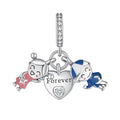 925 Silver Charms Pendants For Pandora Bracelet Golden charms Bead Safety Chain Clip set Heart Flower Animal Beads Family, Mom, Friend, Daughter, Birthday, Jewelry Gift - style: G-Boy and Girl Love Forever