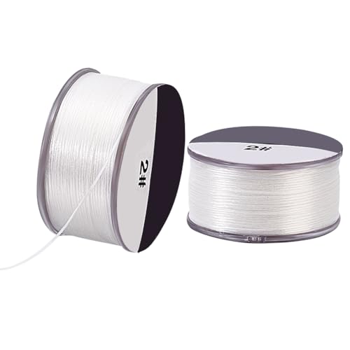 PH PandaHall 0.1mm Nylon String 100 Yards Beading Thread White Nylon Seed Bead Thread Bracelet Threads Sewing String for Leather Stitching Beading Jewelry Bracelets Making - color: White