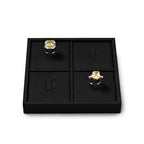 Oirlv Microfiber 4 Slots Jewelry Ring Display Tray Modular Customizable Jewelry Organizer Tray - style: P13701