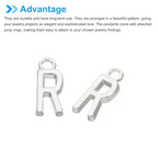 PATIKIL Letter Charm, 50pcs Alphabet Initial Pendant Charm Bulk DIY for Jewelry Making Bracelets Earrings Necklace - style: R