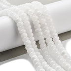 1 Box 148PCS 5x8MM Natural White Jade Beads with Hole Abacus Stone Crystal Energy Power Disk Rondelle Gemstone Flat Loose Spacer Bead for Jewelry Making Bracelet Adult DIY Crafts Supplies - color: White, size: 148pcs