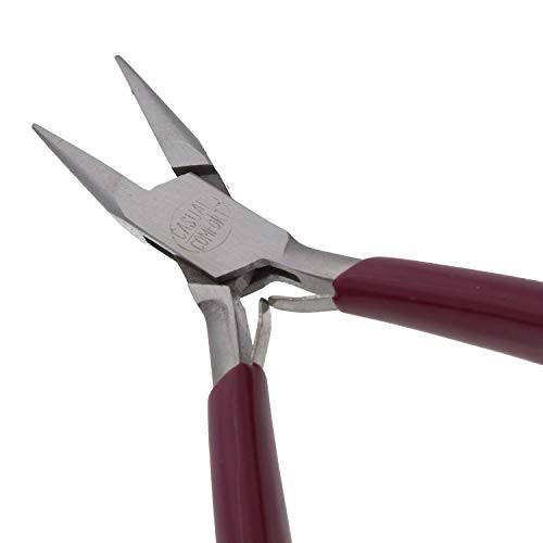 The Beadsmith Chain Nose Pliers – 6-Inches (152 mm) Jewelry-Making Tool w/Polished Steel Head, PVC Comfort Grip, & Double-Leaf Springs