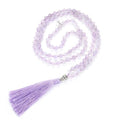 Adabele Premium 108 Mala Beads Malas Necklace - Natural Healing Gemstone Tibetan Buddhist Japa Prayer Meditation Reiki Chakra Stone Quartz Rock Women Men Jewelry - style: Lavender Jade