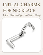 OVRUNS Initial Charm for Women,Letter Bracelet Necklace Charms Alphabet Pendant Charms With Clasp - color: Silver, style: Letter L
