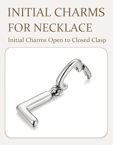 OVRUNS Initial Charm for Women,Letter Bracelet Necklace Charms Alphabet Pendant Charms With Clasp - color: Silver, style: Letter L