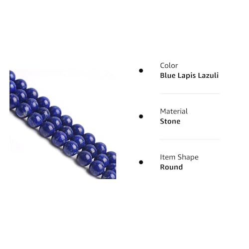 Lapis Lazuli Natural Stone Beads for Jewelry Making DIY Handmade Crafts (10mm, Blue Lapis Lazuli) - color: Blue Lapis Lazuli, size: 10mm
