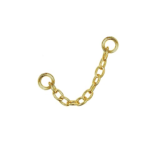 4Pcs Gold Earrings Connector Chains Set for Women, Convertible Dangle Chain for Double Piercings 50mm - color: gold 30mm