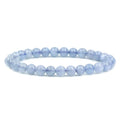 Angelstones Handmade Natural Healing Gemstone 6mm Round Beads Stretch Crystal Bracelet 7 Inch Unisex - color: Aquamarine