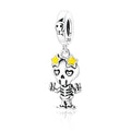 925 sterling silver Bead Charm for Pandora bracelets and Necklaces - Cute Heart Animal Ocean Pendant Bead Charms with Cubic Zirconia Mother's Day Jewelry Making DIY Gifts for Women Wife/Girlfriend - color: Skeleton Man Pendant