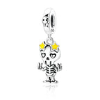 925 sterling silver Bead Charm for Pandora bracelets and Necklaces - Cute Heart Animal Ocean Pendant Bead Charms with Cubic Zirconia Mother's Day Jewelry Making DIY Gifts for Women Wife/Girlfriend - color: Skeleton Man Pendant