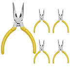 5 Pcs 5" Needle Nose Pliers, Long Nose Pliers Set with Side Cutter,Mini Fine Needle Nose Pliers with Comfort Grip, Precision Small Needle Nose Plier for Electronics, Craft, Jewelry Making