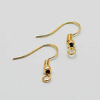 Chenkou Craft 120pcs Fish Earring Hooks Ear Wires with 120pcs Earring Backs 18MM Hypo Allergenic Surgical Steel with Ball and Coil Mixed Color (Mix, 18mm)