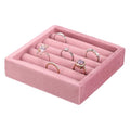 uxcell Stackable Jewelry Storage Tray, Jewelry Tray Drawer Organizer, Small Display Box for Earrings, Necklaces, Rings and Bracelets, Pink - color: Pink