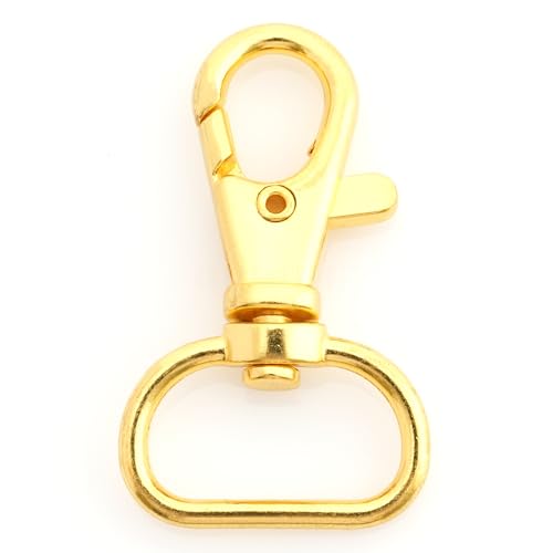 CRAFTMEMORE 3/4 Inch Trigger Snap Hooks Classic Swivel Lobster Claw Clasps Purse Lanyard Clip 20 Pack CSPS (Gold) - color: Gold