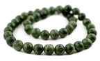 The Bead Chest Round Green Nephrite Jade Beads (10mm) - size: 10mm
