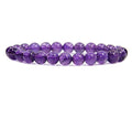 Angelstones Handmade Natural Healing Gemstone 8mm Round Beads Stretch Crystal Bracelet 7 Inch Unisex - color: Dream Light Amethyst