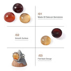 Crafans 50Pcs 8mm Half Round Gemstone Cabochons Natural Agate Flat Back Stone Cabochons Domes No Hole Healing Power Stone Chakra Crystal Beads for Jewelry Making - color: Agate, size: 8mm