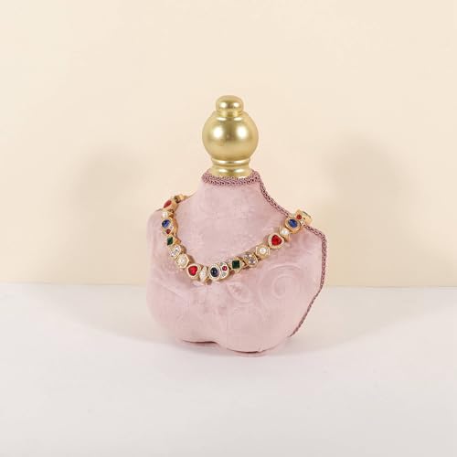 GemeShou Velvet necklace holder display stand, Pink jewelry necklace display for selling, necklace mannequin for jewelry, necklace bust jewelry display for Countertop【Pink-Low version】 - color: Pink, size: Low