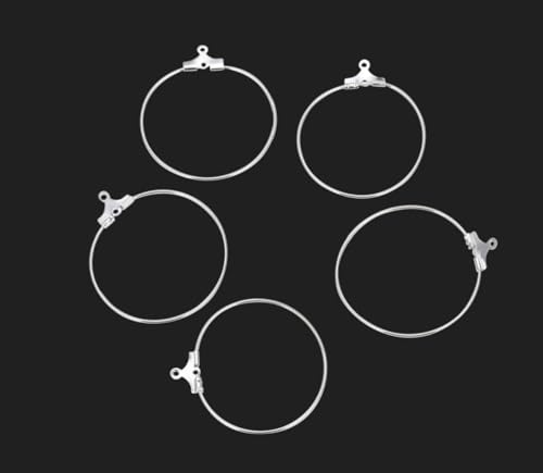 Adabele 100pcs Hypoallergenic Silver 40mm Round Hoop Circle Beading Hoop Link Connector Component for DIY Craft Earrings Jewelry Making CF130-6 - size: Round Hoop (1.6 inch Long)