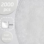 3mm Frosted Glass Beads Bulk, 2000 Pcs Jewelry Making Beads for Friendship Bracelet, Pendants, Key Chains, Necklaces, Hairpins (Wihte) - color: White, size: 3mm