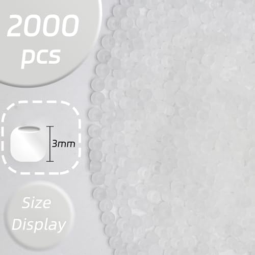 3mm Frosted Glass Beads Bulk, 2000 Pcs Jewelry Making Beads for Friendship Bracelet, Pendants, Key Chains, Necklaces, Hairpins (Wihte) - color: White, size: 3mm
