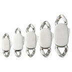 DanLingJewelry 5Pcs 5 Sizes Release Stainless Steel Buckle Clasps Metal Spring Cuban Link Clasps for DIY Bracelet Necklace Chain Jewelry Making - color: 5pcs - cuban clasps
