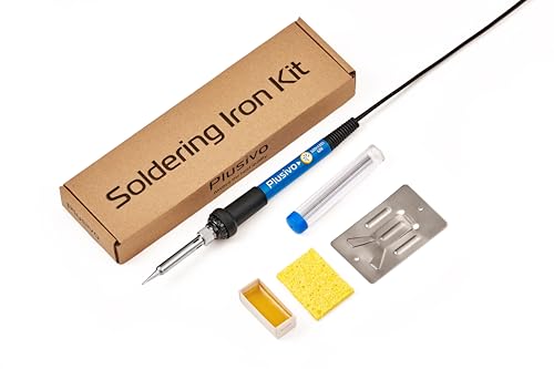 Soldering Iron Kit 60W Adjustable Temperature 5-in-1 Electronics Repair Kit, Solder Wire, Stand, Sponge & Rosin Flux, Fast Heating Soldering Tool for Desoldering, DIY, Circuit Board, Electrical Repair - color: Soldering Iron Kit 7