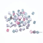 33pcs 8mm Mixed Colors Cat's Eye Diagonal Cube Stone Loose Gemstone Beads Semi-Precious Craft Supplies for DIY Jewelry Making - color: DiagonalCube8mm Mixed Colors