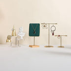 Green necklace holder small jewelry stand, Velvet necklace display stand for selling, metal jewelry organizer necklace hanger【Green】 - color: Green