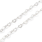 Craftdady 1M 925 Sterling Silver Heart Link Chain 3x4mm Soldered Necklace & Bracelet Unisex Fashion Chains for Men & Women DIY Earring Jewelry Making - color: Sterling Silver-Heart, size: 3x4mm