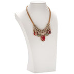 Polmart H4 Necklace Display Bust (White Leatherette, 13 ½”H) - color: White Leatherette, size: 13½"H