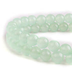 RayLineDo® 48Pcs 8mm Natural Light Green Jade Stone Round Beads Loose Beads Wholesale for Jewelry Making - color: Light Green Jade, size: 8mm