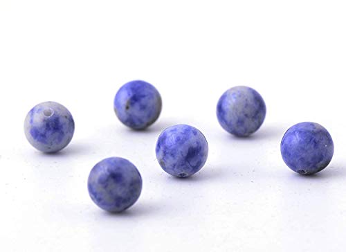 Natural Stone Beads 100pcs 10mm Blue White Sodalite Round Genuine Stone Beading Loose Gemstone Hole 1mm DIY Charm Smooth Beads for Bracelet Necklace Earrings Jewelry Making (Blue White Sodalite, 10mm) - color: Blue White Sodalite, size: 10mm