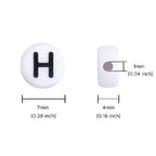 100Pcs Letter Beads 4x7mm White Round Acrylic Alphabet Beads Letter H Beads for Jewelry Making DIY Bracelets Necklaces Key Chains - color: H 100Pcs