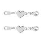 2Pcs 925 Sterling Silver Heart Jewelry Clasps,DIY Making,Silver Double Lobster Clasp Closures Necklace Extender for Necklace Bracelet,Jewelry Clasps,Arts,Crafts and Sewing,Jewelry Findings