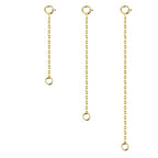 3 Pcs 925 Sterling Silver Necklace Extenders for Women Durable Strong Removable Necklace Bracelet Anklet Extension Jewelry Making Chains - color: 2 3 4 Inch, Gold
