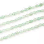 6×8mm Natural Green Aventurine Gemstone Loose Beads Flat Oval Healing Crystal Loose Stone Beads for Jewelry Necklace Bracelet Earring Craft - color: Green Aventurine