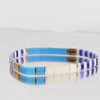 Tila Beaded Stretch Strand Bracelets for Women, Cute Boho Stackable Handmade Colorful Mixed Flat Square Beads Elastic Beach Surfer Bracelet Trendy Jewelry Friend Gift - color: 0901F