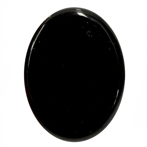 Black Obsidian Worry Stone – Genuine Thumb-Palm Crystal for Protection, Grounding & Anxiety Support – Pocket Meditation & Fidget Tool - color: Black Obsidian