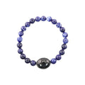 Black Obisidian Bracelets for Men 8" Inch Full Stretch Healing Crystal Bracelet, Beaded Charm Bracelet for Men Gifts Fathers Day Anniversary Birthday Gifts for Him - color: Sodalite & Black Onyx