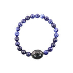 Black Obisidian Bracelets for Men 8" Inch Full Stretch Healing Crystal Bracelet, Beaded Charm Bracelet for Men Gifts Fathers Day Anniversary Birthday Gifts for Him - color: Sodalite & Black Onyx