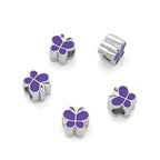 20pcs Purple Enamel Butterfly Symbol of Transformation Large Hole Animal Beads (Hole 4.5mm) Antique Silver for Earrings Bracelet Necklace Anklet Jewelry Making MEC-A12 - size: Butterfly (Enamel)