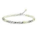 Natural Crystal Cut Bead Bracelet, 925 Silver Faceted Gemstone Jewelry for Women, Handmade Chakra Design Gift for Birthday Christmas Daily Wear - color: Green Prehnite