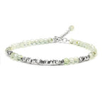 Natural Crystal Cut Bead Bracelet, 925 Silver Faceted Gemstone Jewelry for Women, Handmade Chakra Design Gift for Birthday Christmas Daily Wear - color: Green Prehnite