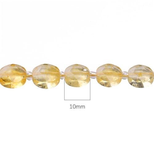 BEADIA Natural Faceted Yellow Quartz Rondelle Disk Stone Beads 10x5mm 37cm for DIY Chain Jewelry Making - color: Yellow Quartz