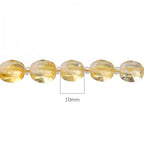 BEADIA Natural Faceted Yellow Quartz Rondelle Disk Stone Beads 10x5mm 37cm for DIY Chain Jewelry Making - color: Yellow Quartz